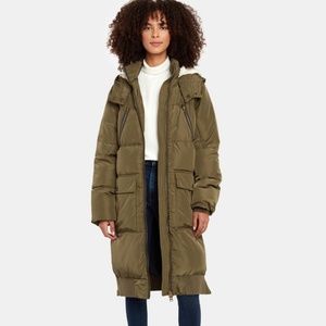 Free People Oslo Utility Puffer Coat in Olive